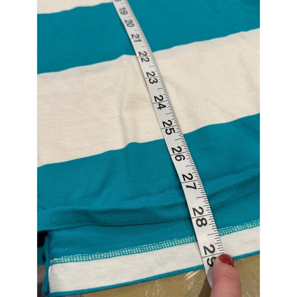 Vintage Red Tag Nike Tank Top Teal White Stripe Logo‎ Sleeveless Mens Size L